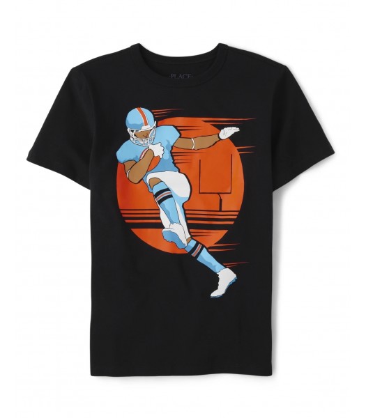 Childrens Place Black American Football Graphic Tee